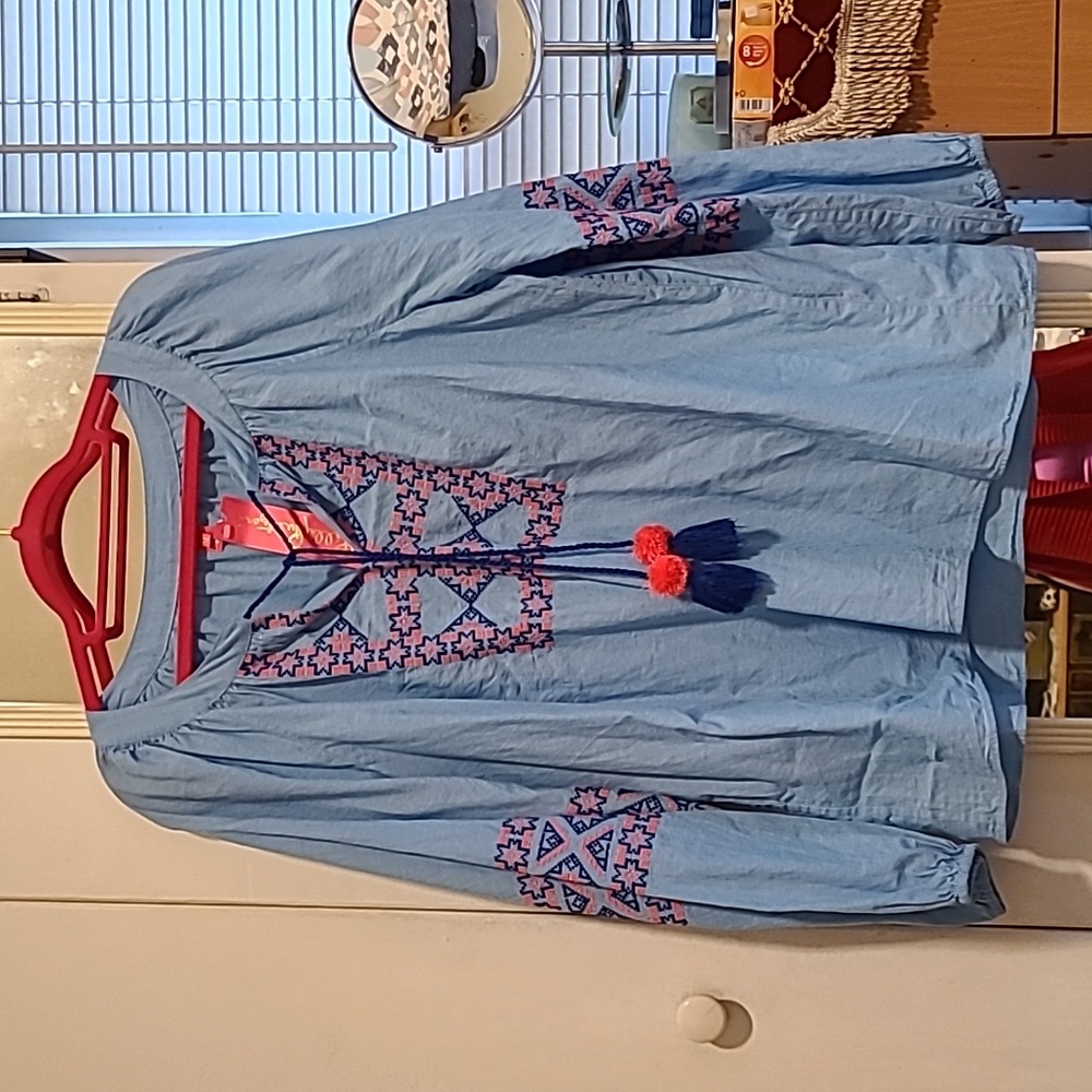 Lilly Pulitzer Elegant Tunic, Size XL, Color Blue & Pink